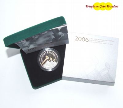 2006 Silver proof PIEDFORT £5 - QEII 80th Birthday